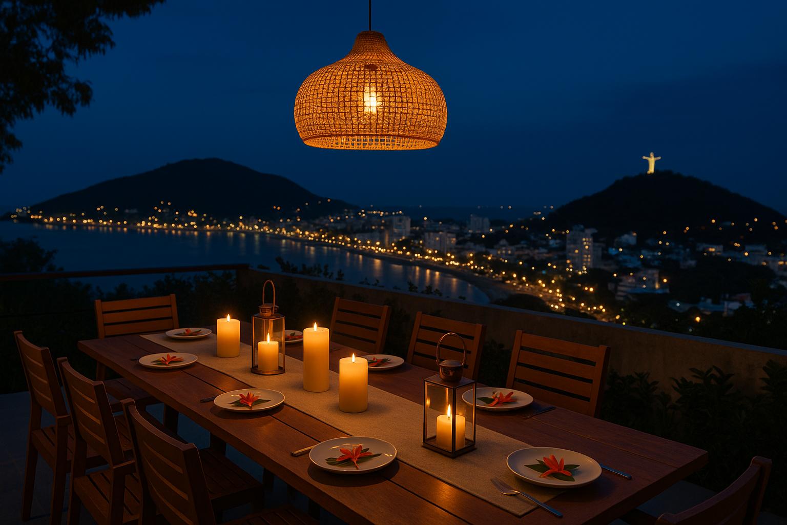 Résidence Phượng — terrace dining at dusk